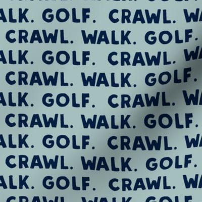 crawl walk golf - navy on dusty blue - LAD19