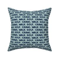 crawl walk golf - navy on dusty blue - LAD19