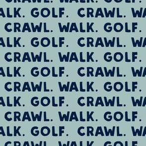 crawl walk golf - navy on dusty blue - LAD19