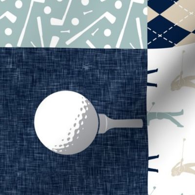 golf wholecloth - navy and dusty blue - LAD19