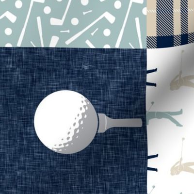 golf wholecloth - navy and dusty blue plaid (90) - LAD19