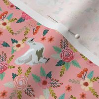 silkie chicken floral fabric - silkie chicken fabric, chicken fabric, farm animals fabric, birds fabric -  pink