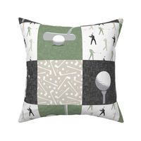 golf wholecloth - sage beige and grey  - LAD19