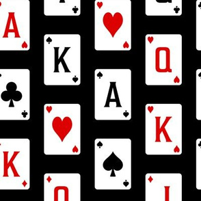 Simple Playing Cards on Black (Large Scale)