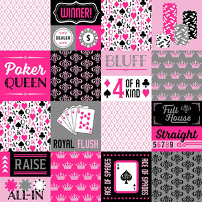 Poker Queen Cheater Quilt in Pink