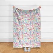 Unicorn Horse and Feathers Large print