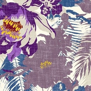 big tropical floral on cream