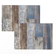 Vintage Wood Tiles Capri Blue Random