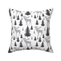 moose in the forest , canvas 