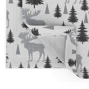 moose in the forest , canvas 