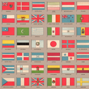 Vintage flags on light brown