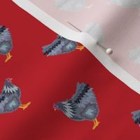 orpington chicken fabric - chicken breed fabric, farm fabric, bird fabric, chickens fabric - red