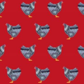 orpington chicken fabric - chicken breed fabric, farm fabric, bird fabric, chickens fabric - red