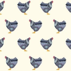 orpington chicken fabric - chicken breed fabric, farm fabric, bird fabric, chickens fabric - cream