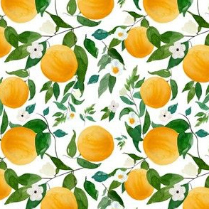 4" Oranges White