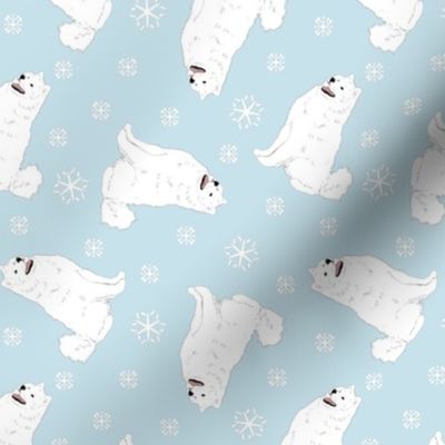 Tiny Samoyed - winter snowflakes