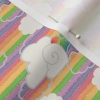 Rainbow Watercolor stripes and rainbow clouds