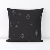 Geometric minimal indian summer mudcloth abstract aztec kilim design charcoal gray JUMBO