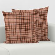 Minimal irregular stripes abstract linen lines geometric grid fall brown copper