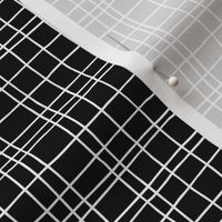 Minimal irregular stripes abstract linen lines geometric grid monochrome black and white SMALL
