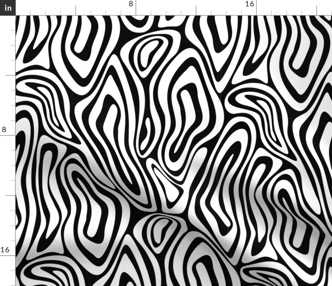 Retro Swilry Pattern Black and White-01