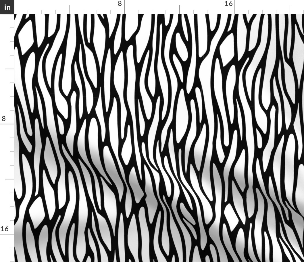 Retro Swilry Pattern Black and White Wavy Lines 2-01