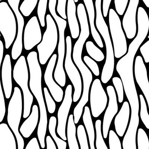 Retro Swilry Pattern Black and White Wavy Lines 4-01