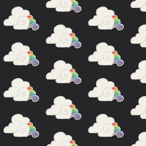 Sassy rainbow cloud on black