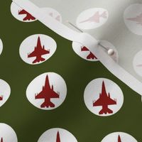 CF-18 Jet green red white dots