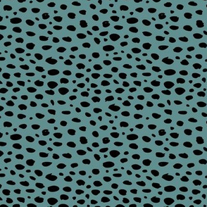 Cool abstract leopard dalmatian dots and spots scandinavian style design animal skin ocean green SMALL