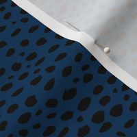 Cool abstract leopard dalmatian dots and spots scandinavian style design animal skin winter navy blue black SMALL