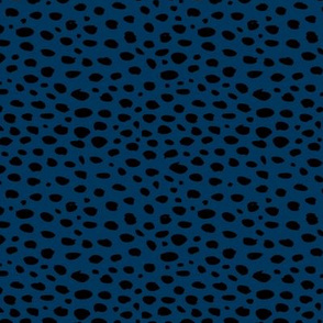 Cool abstract leopard dalmatian dots and spots scandinavian style design animal skin winter navy blue black SMALL