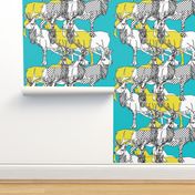 elks with dots (yellow and teal)