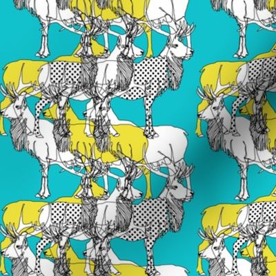 elks with dots (yellow and teal)