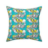 elks with dots (yellow and teal)