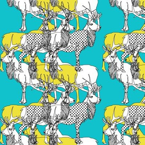 elks with dots (yellow and teal)