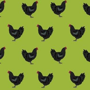 jersey giant chicken fabric - chicken fabric, chicken breeds fabric, pet fabric, farm house fabric, farmhouse fabric -lime