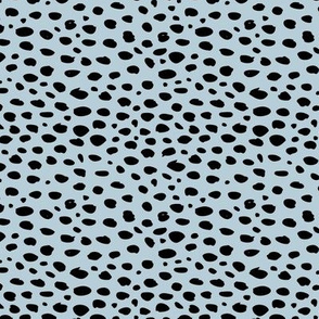 Cool abstract leopard dalmatian dots and spots scandinavian style design animal skin winter ice blue black SMALL