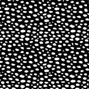 Cool abstract leopard dalmatian dots and spots scandinavian style design animal skin winter monochrome black & white SMALL