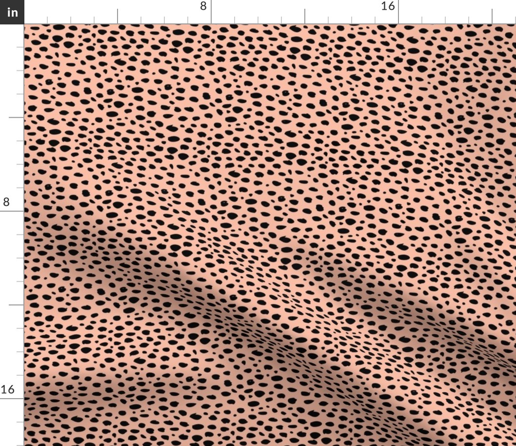 Cool abstract pebbles leopard dalmatian dots and spots scandinavian style design animal skin winter apricot black SMALL