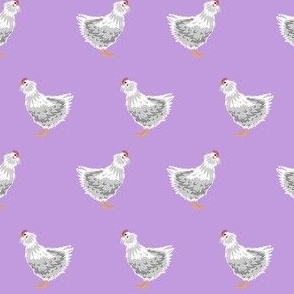 araucana chicken fabric, farmfabric - chicken breeds fabric, birds fabric, chicken design, farmhouse fabric - purple