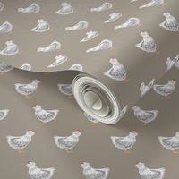 araucana chicken fabric, farmfabric - chicken breeds fabric, birds fabric, chicken design, farmhouse fabric - brown