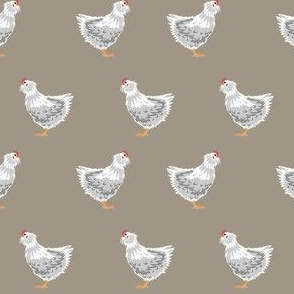 araucana chicken fabric, farmfabric - chicken breeds fabric, birds fabric, chicken design, farmhouse fabric - brown