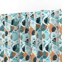 Blue Orange Fish Pattern