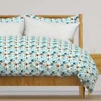 Blue Orange Fish Pattern