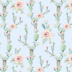 Watercolor Pastel Cactus // Hawkes Blue