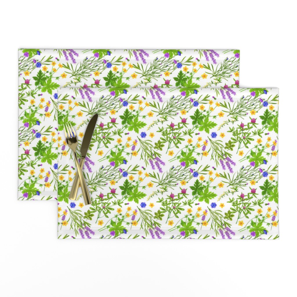 Colorful Herbs Flowers Pattern