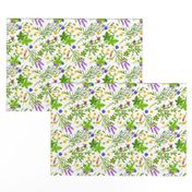 Colorful Herbs Flowers Pattern