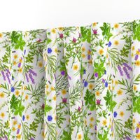 Colorful Herbs Flowers Pattern