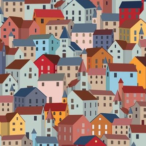 Colorful Town House Roofs